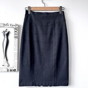 Vintage Y2K Nanette Lepore Gray High Waist Pleated Pencil Skirt Size 4